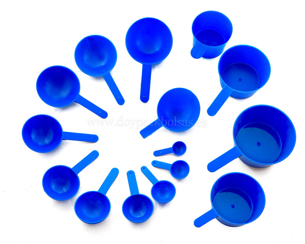blue measuring scoops