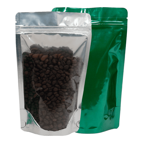 one side clear shiny stand up pouch